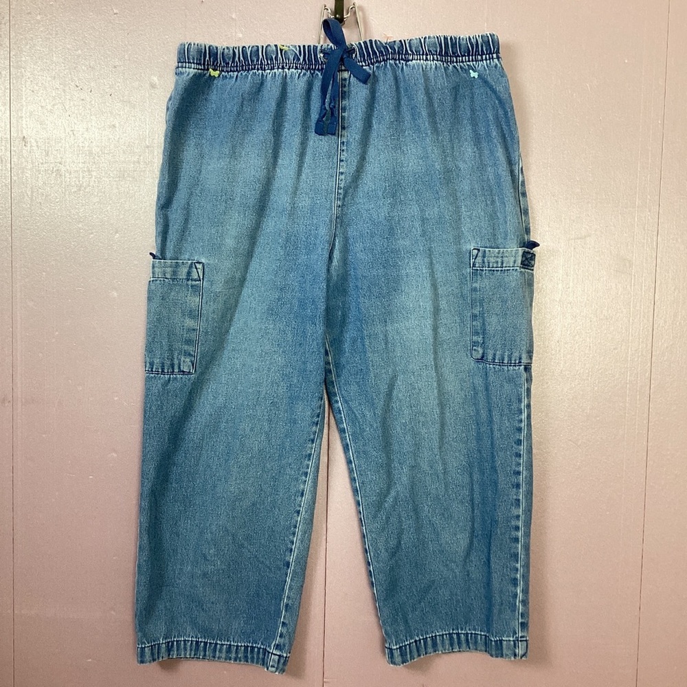 Basic Concept Women’s Denim Cargo Capri Pants
